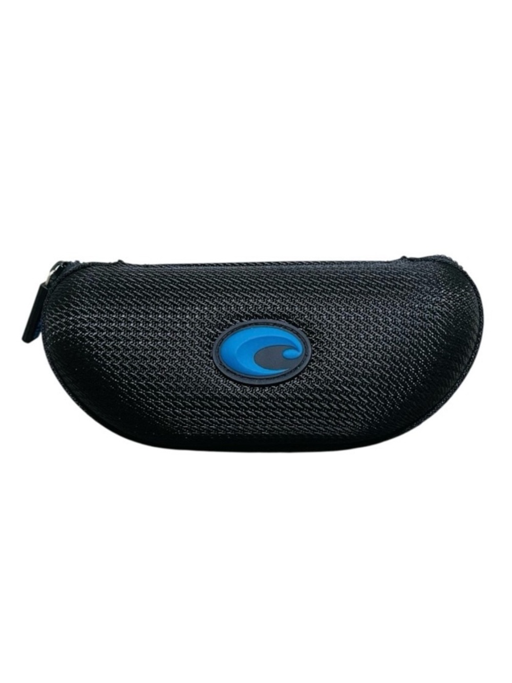 Costa Del Mar Black Semi-Hard Clamshell Sunglass Case Zip Close Blue Logo